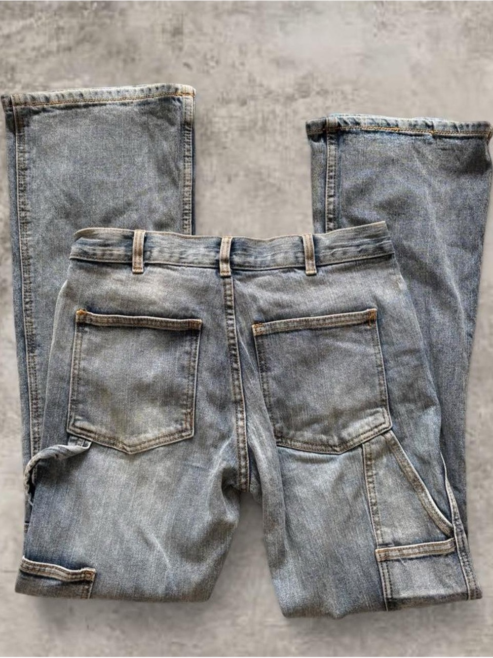 Brandy Melville Women's Wide Leg Flare Jeans - Light Wash Blue Denim